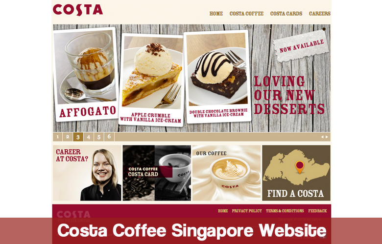 Costa Coffee Singapore Website